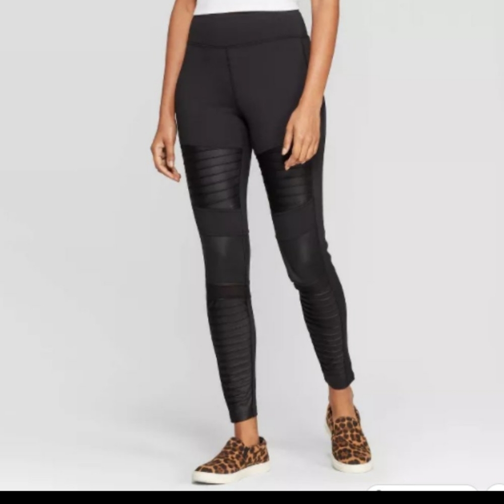 A New Day Black Moto Leggings Size Medium